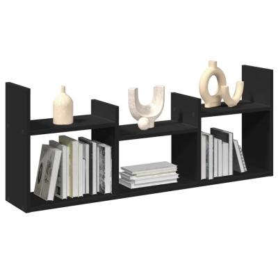 Afbeelding van Wandkast 100x18x40 cm bewerkt hout zwart