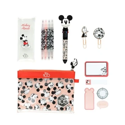 Afbeelding van Grupo Erik Disney schrijfwarenset Inclusief: 1 pen met 10 kleuren, 5 zelfklevende notitieblokken, 4 markeerstiften, 2 paperclips, etui Kawaii schoolbenodigdheden, schrijfwaren, Wit.,