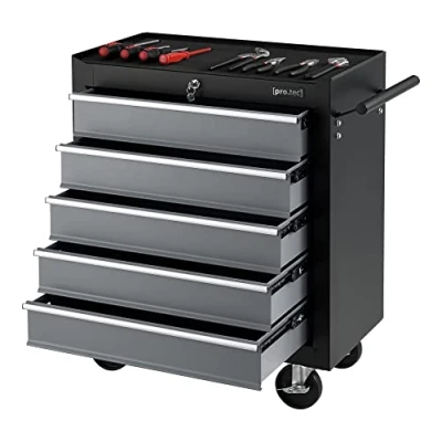Afbeelding van Gereedschapswagen 5 lades 69x33x77,5 cm zwart
