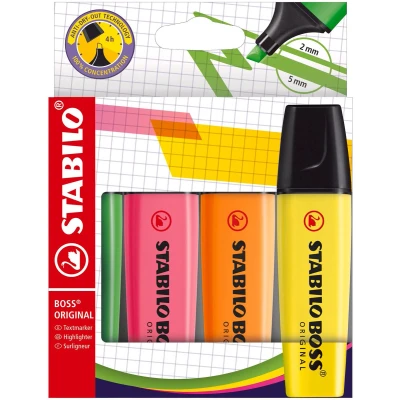 Afbeelding van Stabilo Boss Markeerstift 4x