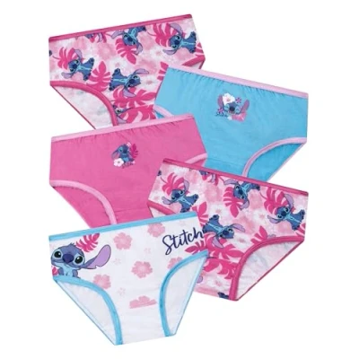 Afbeelding van Disney Lilo &amp; Stitch Ondergoed, set van 5 shorts voor meisjes, en Stitch, slipjes Meerkleurig
