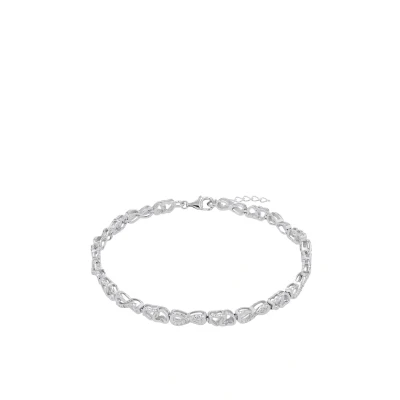 Afbeelding van amor Damesarmband, 21 cm, Infinity Herzen 925, Zilver, gerhodineerd, zirkonia, wit, zilver Cubic Zirkonia