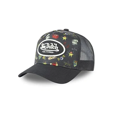 Afbeelding van Von Dutch Pet voor dames en heren, trucker pet, verstelbaar, zwart.
