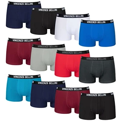 Afbeelding van Vincenzo Bellini Hipster Boxershorts voor heren, comfortabel, ademend, katoen, 8/12 stuks