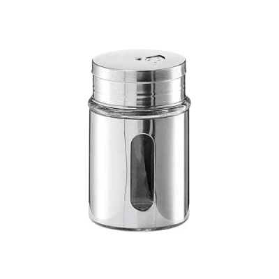 Afbeelding van Zeller Glazen Kruidenpotje 260 ml RVS coating