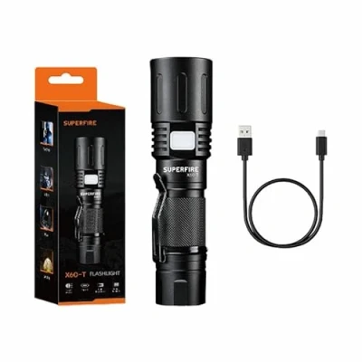Afbeelding van Zaklamp Supfire X60 T, USB, 1500lm, 3700mAh