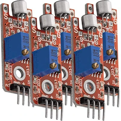 Afbeelding van AZDelivery 5 x KY 038 Microfoonfoongeluidsverwervingsmodule Stemgeluidssensor compatibel met Arduino Inclusief E Book!