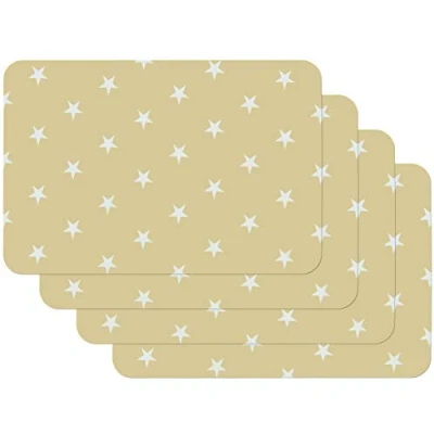 Afbeelding van Venilia Tafelset Stars, beige, 45 x 30 cm, 4 delig, antislip, hittebestendig, van polypropyleen, 59052