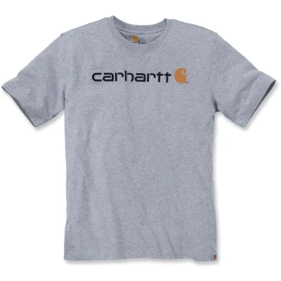 Afbeelding van Carhartt Core Logo Workwear Short Sleeve t Shirt heren shirt, Heather Grey, XS