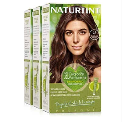 Afbeelding van Naturtint Biobased Ammoniakvrije kleuring 100% dekking van wit haar plantaardige ingrediënten natuurlijke en langdurige kleur 5,7 intense pure chocolade 3 stuks