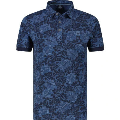 Afbeelding van LERROS Polo Allover Print Marine L