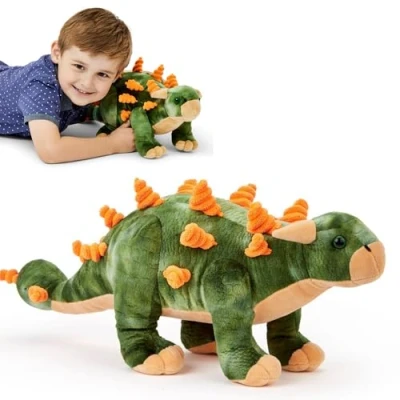 Afbeelding van Zappi Co Ankylosaurus knuffeldier voor kinderen (51 cm lang) pluche safari dierencollectie pasgeborenen eerste kind