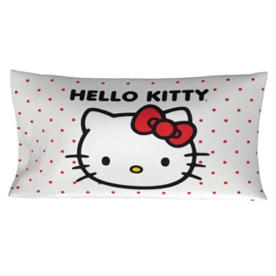 Afbeelding van Hello Kitty Beauty Silky zijdeachtige satijnen kussensloop voor super kingsize bed, 50,8 x 91,4 cm, haar en huid (officieel gelicentieerd product)