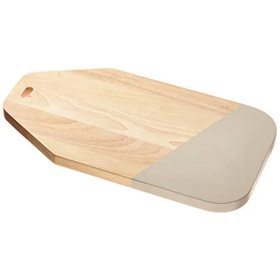 Afbeelding van Kaasplank Limbo Rubberhout met Leer Warm Grijs TAK Design