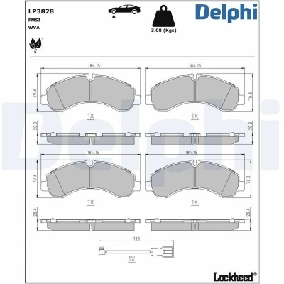 Afbeelding van Delphi Diesel Remblokset LP3828