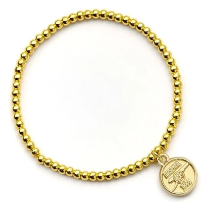 Afbeelding van The Carat Shop Arsenal Voetbal Club Bal Vergulde Armband met Logo Embleem Bedel