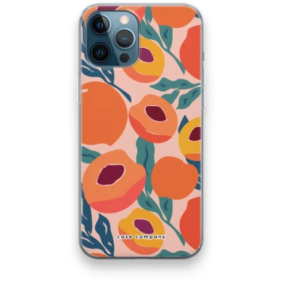 Afbeelding van Case Company® hoesje geschikt voor iPhone 12 Pro Perzik Soft Cover Telefoonhoesje Bescherming aan alle Kanten en Schermrand