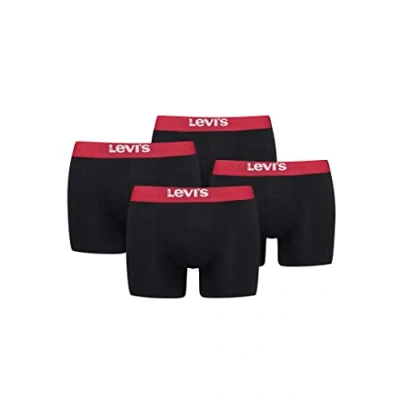 Image de Levi&#039;s Boxer Homme (lot de 4), Noir/rouge., L