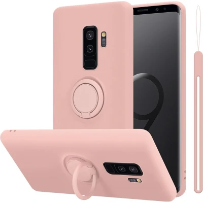 Afbeelding van Cadorabo Hoesje geschikt voor Samsung Galaxy S9 PLUS in LIQUID ROZE Beschermhoes van flexibel TPU silicone Case Cover met ring