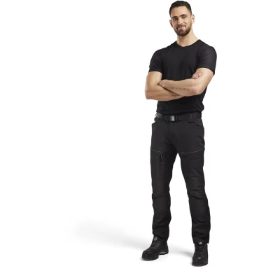 Afbeelding van Blaklader Service werkbroek met stretch 1456 1845 Zwart/Donkergrijs
