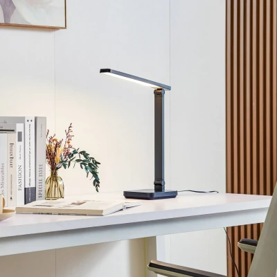 Afbeelding van Lindby LED bureaulamp Rylas, zwart, USB, CCT