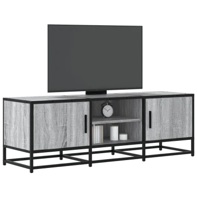 Afbeelding van vidaXL Tv meubel 120x35x41 cm bewerkt hout metaal grijs sonoma eiken