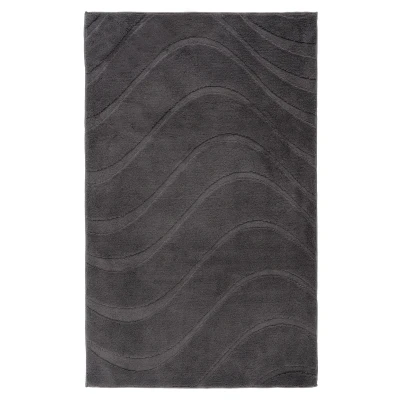 Afbeelding van Lina Luxe Badmat Fluffy Hotelkwaliteit Wasbaar &amp; Anti slip 100% Polyester, Soft Touch Grijs Rechthoek Polyester 50x90 cm