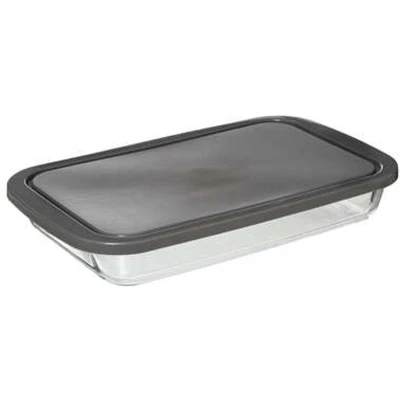 Afbeelding van 5Five Ovenschaal met deksel borosilicaat glas rechthoek 2.2 Liter 35 x 21 5,5 cm