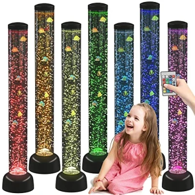 Afbeelding van Bubbelbuis 105cm met Vissen Zwarte Voet (snoezelen)