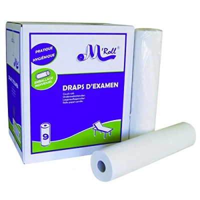 Afbeelding van J226PMR, onderzoekshanddoeken, 2 x 17,5 g/m², karton met 9 rollen, laags, 135 formaten, 50 35 cm, gecertificeerd door France Medical Industrie