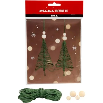 Afbeelding van Creative mini kit Kerstbomen Macramé hoogte 11 cm
