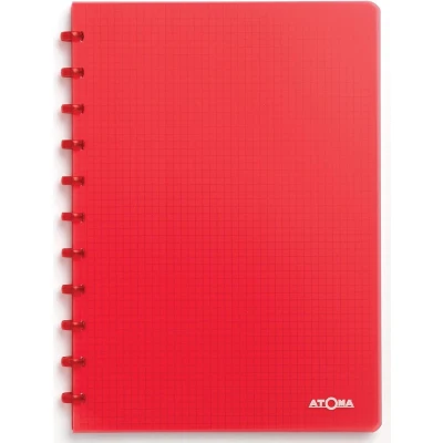 Afbeelding van Atoma Trendy Schrift, Ft A4, 144 Bladzijden, Geruit 5 Mm, Transparant Rood Schrift