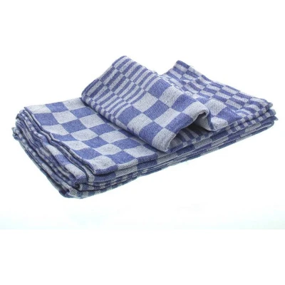 Afbeelding van Droogdoek Blauw Geblokt (6 Stuks) 65 x Cm