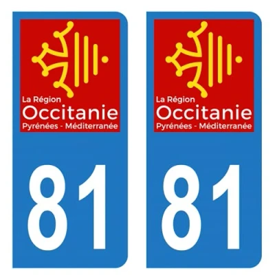 Afbeelding van HADEXIA Stickers voor nummerplaat, auto, departement 81 camouflagelogo, regio o&#039;s in de van
