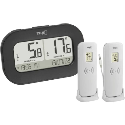 Afbeelding van TFA Dostmann DOUBLE CHECK Draadloze thermometer digitaal Zwart