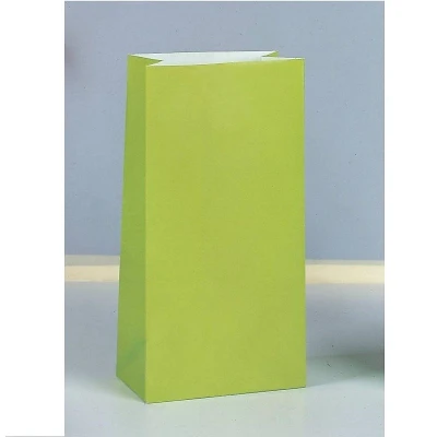 Afbeelding van Feestzak lime groen papier 12 stuks