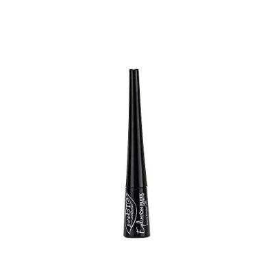Afbeelding van PUROBIO Waterdichte zwarte viltstift voor de perfecte swing, kattenoog, super precisie, bruin, vloeibaar, met speciale applicatieveer, een ooglidlijn
