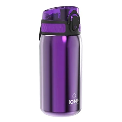 Afbeelding van Ion8 drinkfles voor kinderen van roestvrij staal, lekvrij, 400 ml, violet