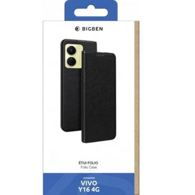 Afbeelding van Bigben Connected, Foliohoes voor Vivo Y16 4G Folio met kaarthouder en videohouder, Zwart