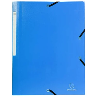Afbeelding van Exacompta elastomap A4, uit PP, 3 kleppen en elastiek blauw