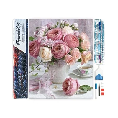 Afbeelding van Figured&#039;Art Diamond Painting set Volwassenen 40x50 cm Boeket rozen 5D DIY Art full drill vierkante diamant Opgerold canvas