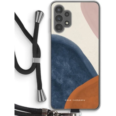 Afbeelding van Case Company® hoesje met Koord geschikt voor Samsung Galaxy A13 4G Geo #1 Telefoonhoesje Zwart Bescherming aan alle Kanten en Over de Schermrand