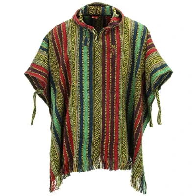 Afbeelding van LOUDelephant Poncho met capuchon van 100% geweven Gheri katoen Mexicaanse stijl