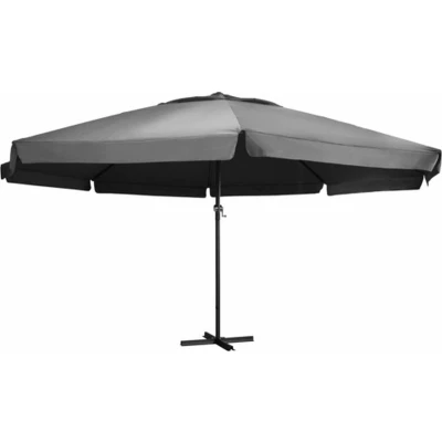 Afbeelding van Parasol met aluminium paal 600 cm antraciet