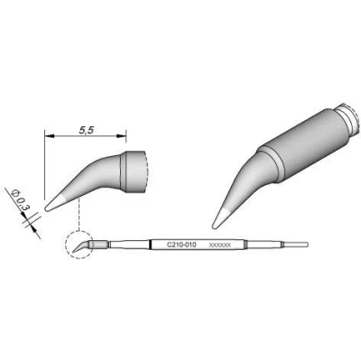 Afbeelding van JBC Tools soldeerpunt Beitelvorm Grootte 1.3 mm Lengte soldeerpunt: 5 Inhoud: 1 stuk(s)