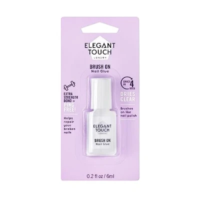 Afbeelding van Elegant Touch 4002007 Lijm met kwast, 4 tweede kwasten op transparante nagels, 30 g