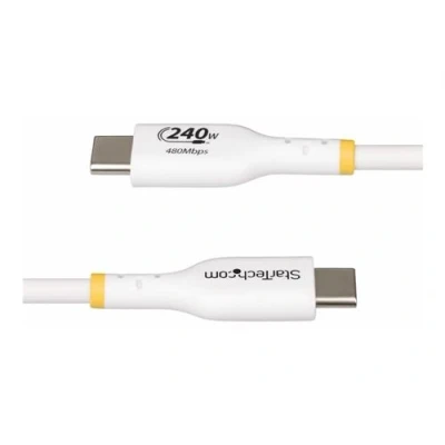 Image de StarTech.com Câble de Charge USB C 4m, Cordon C, IF, 240W PD 24 pin (M) pour 2.0 48 V 5 A 4 m Alimentation (240 W), gamme puissance étendue (EPR), support Power Delivery 3,1, san