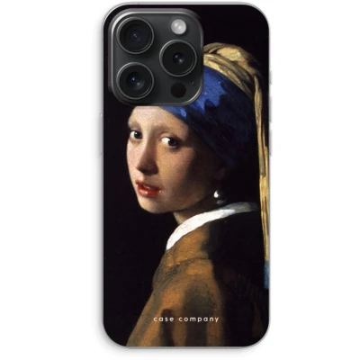Afbeelding van Case Company® hoesje geschikt voor iPhone 15 Pro The Pearl Earring Soft Cover Telefoonhoesje Bescherming aan alle Kanten en Schermrand