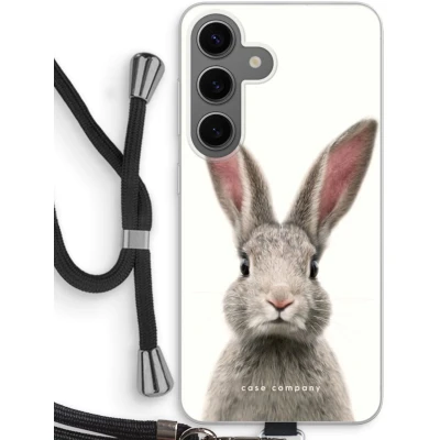 Afbeelding van Case Company® hoesje met Koord geschikt voor Samsung Galaxy S24 Daisy Telefoonhoesje Zwart Bescherming aan alle Kanten en Over de Schermrand
