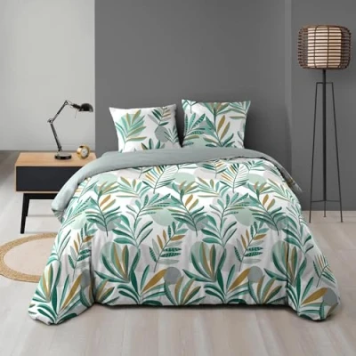 Afbeelding van douceur d&#039;intérieur, Louna, 3 delige set (240 x 220 cm), bedrukte microvezel